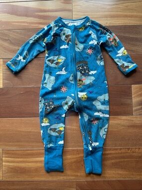 Bonds Blue Pirate Map Zippy Pjs 6-12m